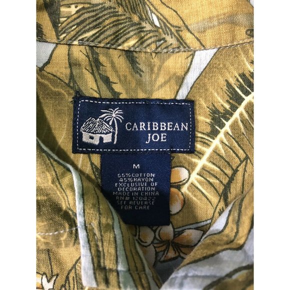Caribbean Joe Shirt Palm tree HAWAIIAN Aloha Mens - Picture 3 of 7